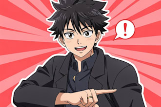 draw custom character, fanart, in anime cartoony style