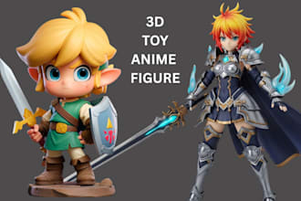 sculpt 3d anime figure, 3d toy, diorama model action figure for 3d printing