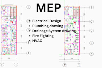 draw electrical, plumbing, and mep drawings