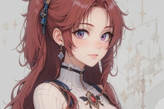 draw custom anime or manga character designs