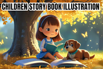 illustrate children story book illustration, children illustration story book