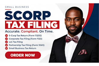 prepare form 1120s scorp tax return and corporate tax filing for your business