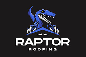 design a high quality reptor mascot logo for your roofing or construction brand