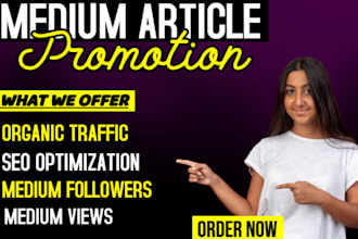 organic medium article promotion, medium followers to targeted audience