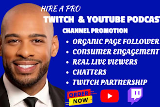 promote and grow your twitch channel and youtube