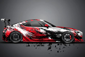 draw car wraps, van wrap, food wrap in 24 hours