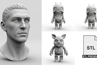 sculpt 3d model, 3d head for 3d printing, miniature,  3d toy model, 3d stl file