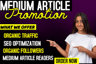 organic medium followers, medium article promotion to targeted audience