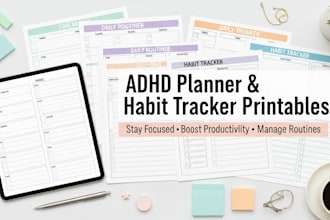 create a custom adhd daily routine and habit tracker for focus and productivity