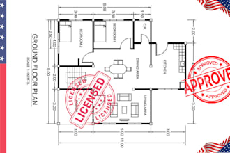 be your architect, draftsman for house plans, autocad 2d floor plan