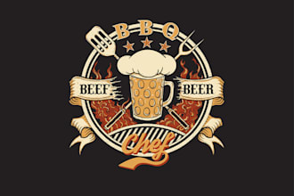 design retro vintage premium beer bar and grill restaurant logo