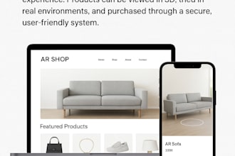 develop augmented reality ecommerce website and mobile app, ar product previews