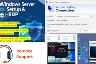setup, secure and manage windows server, active directory, and rdp remotely