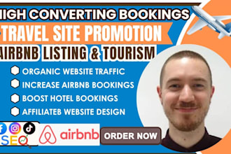 organic travel site promotion hotel bookings airbnb marketing to get booking