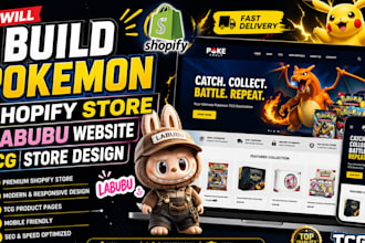 build pokemon shopify store labubu website tcg store design