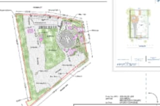 draft the site plan, landscape plan, and floor plan for the city permit