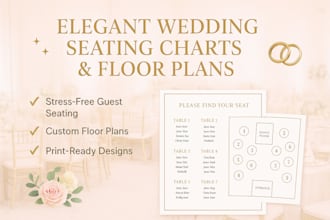 design elegant wedding seating charts and custom floor plans