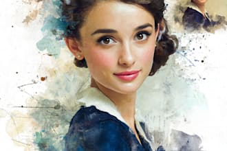 realistic a watercolor portrait art