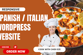 design professional spanish restaurant wordpress website with booking