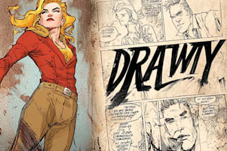 draw comic book cover, retro comic book cover,comic artist,