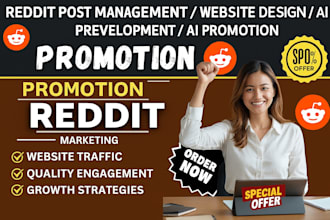 reddit post management website design , app development ai promotion
