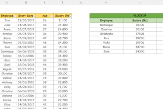 create excel data lookup, match, and merge
