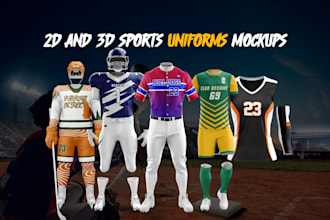 design attractive 2d and 3d sportswear mockups for branding