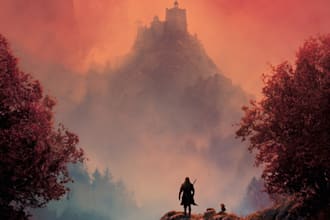 illustrate fantasy book cover design, fantasy book cover