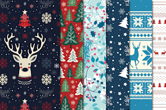 design christmas fabric print holiday seamless textile patterns