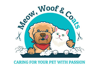 do high quality custom animals, pet, dog, grooming logo