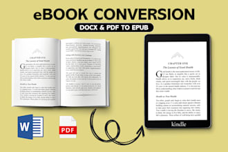 convert your PDF, word docx to an ebook, epub