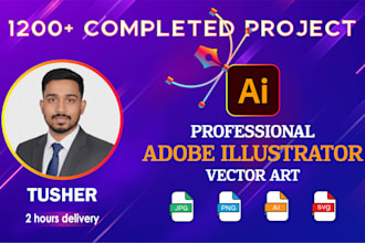 do anything on adobe illustrator, logo, redraw image, vector art illustration