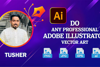 do anything on adobe illustrator, logo, redraw image, vector art illustration