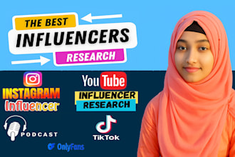 find instagram, youtube, tiktok influencers and podcast leads list