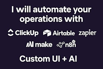 setup your automations with make n8n zapier clickup, airtable