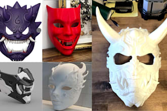 custom 3d mask printable mask halloween mask 3d cosplay mask print and paint stl
