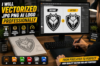 vectorize jpg png ai logo professionally