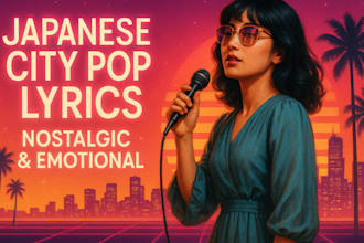 produce nostalgic japanese city pop music pop 90s, pop 80s for you