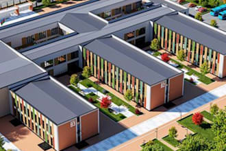 design realistic 3d exterior school building facade floor plan design 3dinterior