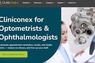 build wordpress eyecare center website optician  ophthalmology clinic website
