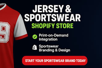 design jersey shopify store sport wear website jersey print on demand store