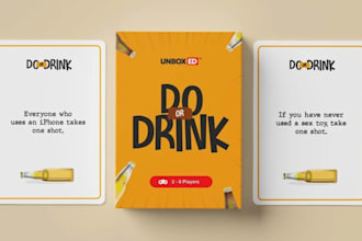 design adult drinking card game, couples card game, party card game box mockup