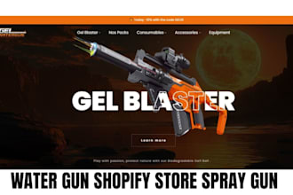 design water gun shopify store spray gun store water pistol squirt gun website