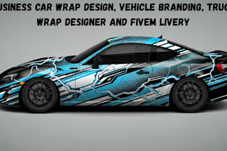business car wrap design, vehicle branding, truck wrap designer and fivem livery
