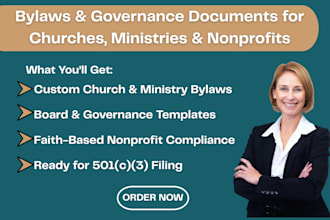 draft bylaws and governance documents for churches, ministries, and nonprofits