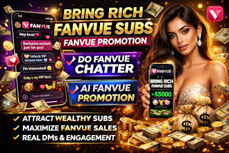 bring rich fanvue subs, fanvue promotion do fanvue chatter, ai fanvue promotion