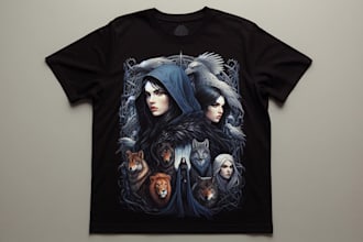 do custom t shirt design and t shirt illustration