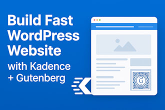 build wordpress websites with kadence theme, gutenberg blocks, spectra elementor