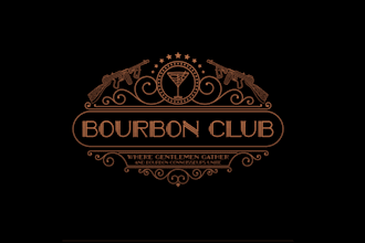 design tommy gun bourbon club logo