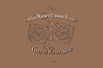 design vintage classy tooled leather engraved silver business logo